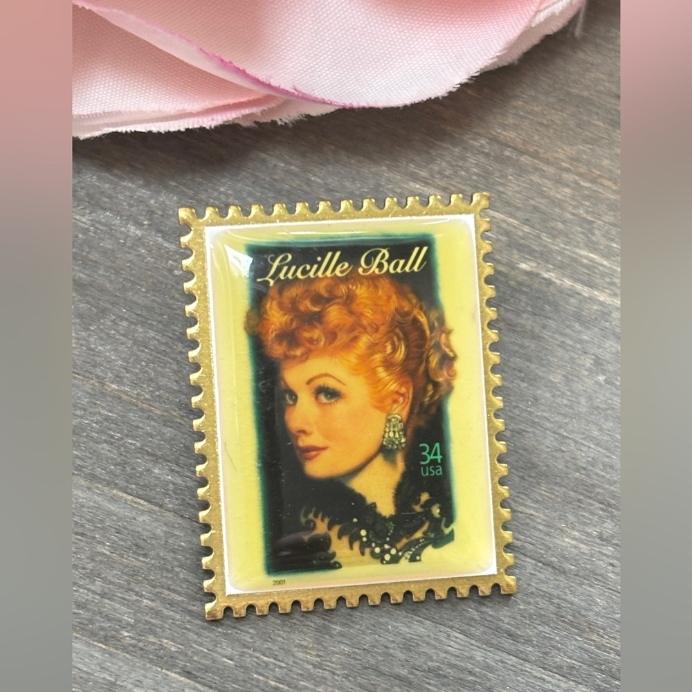 Lucille Ball Postal Stamp Pin Vintage